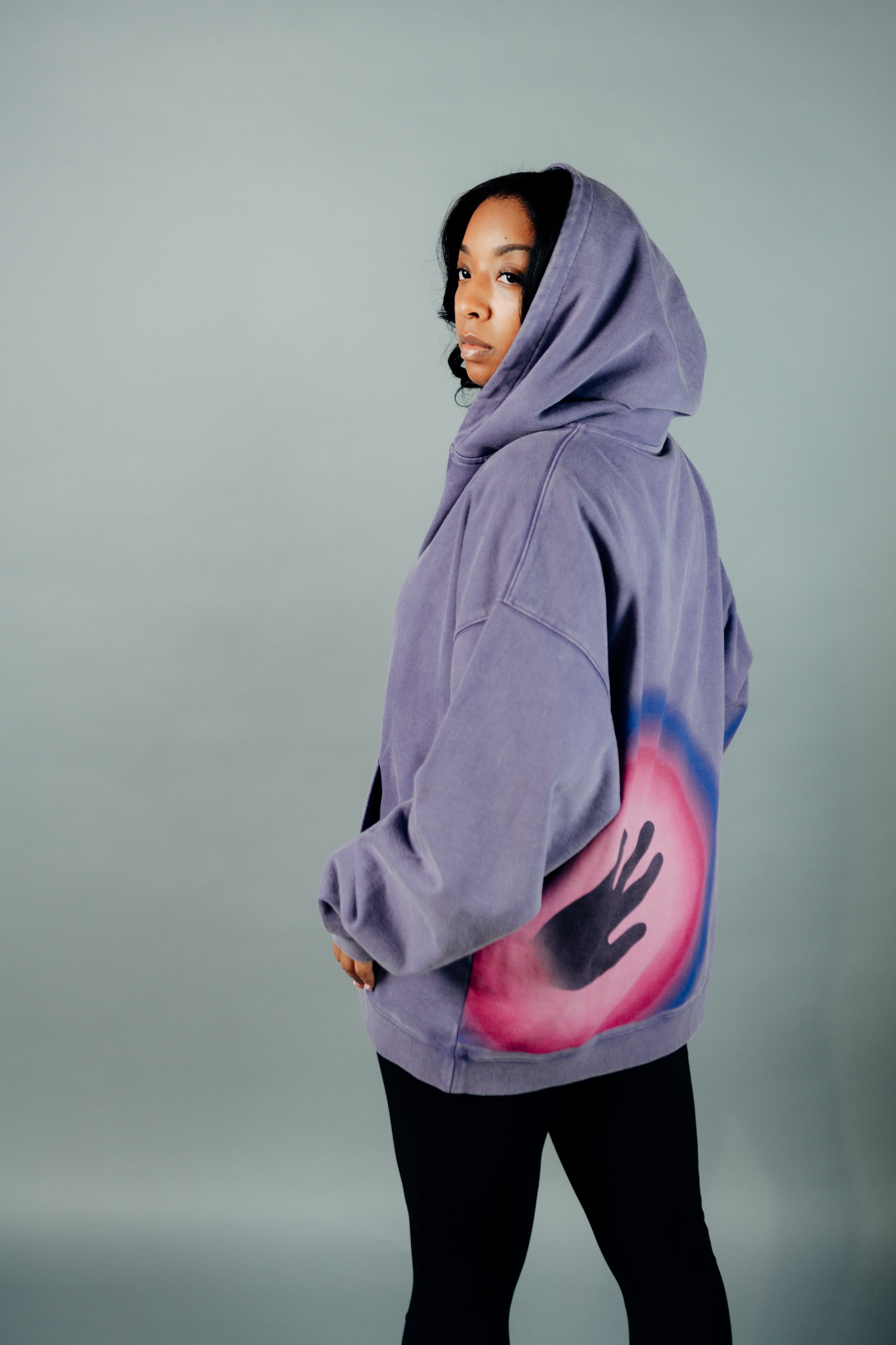 Purple Acid Wash Zip-Up Jacket