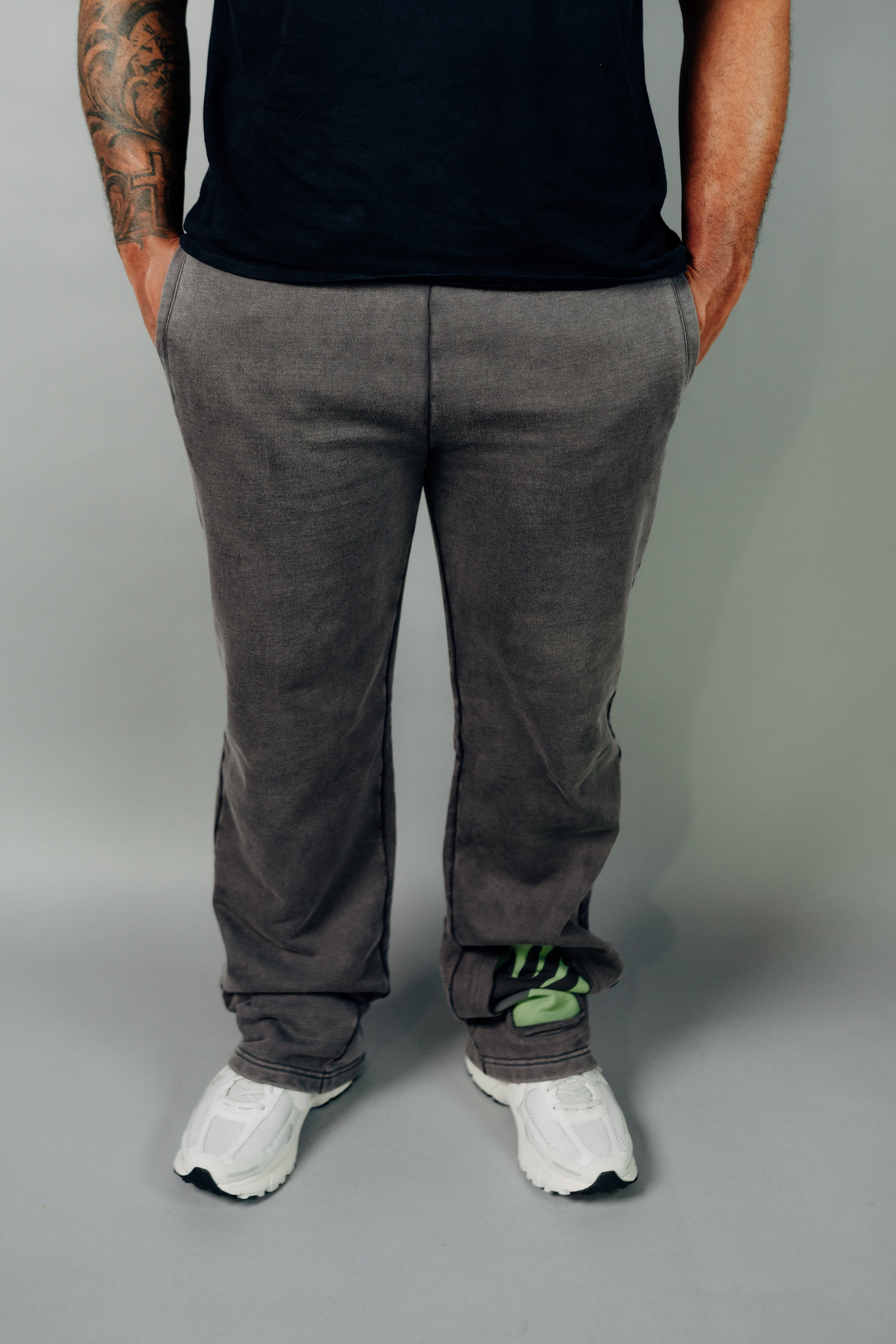Grey Acid Wash Sweatpants
