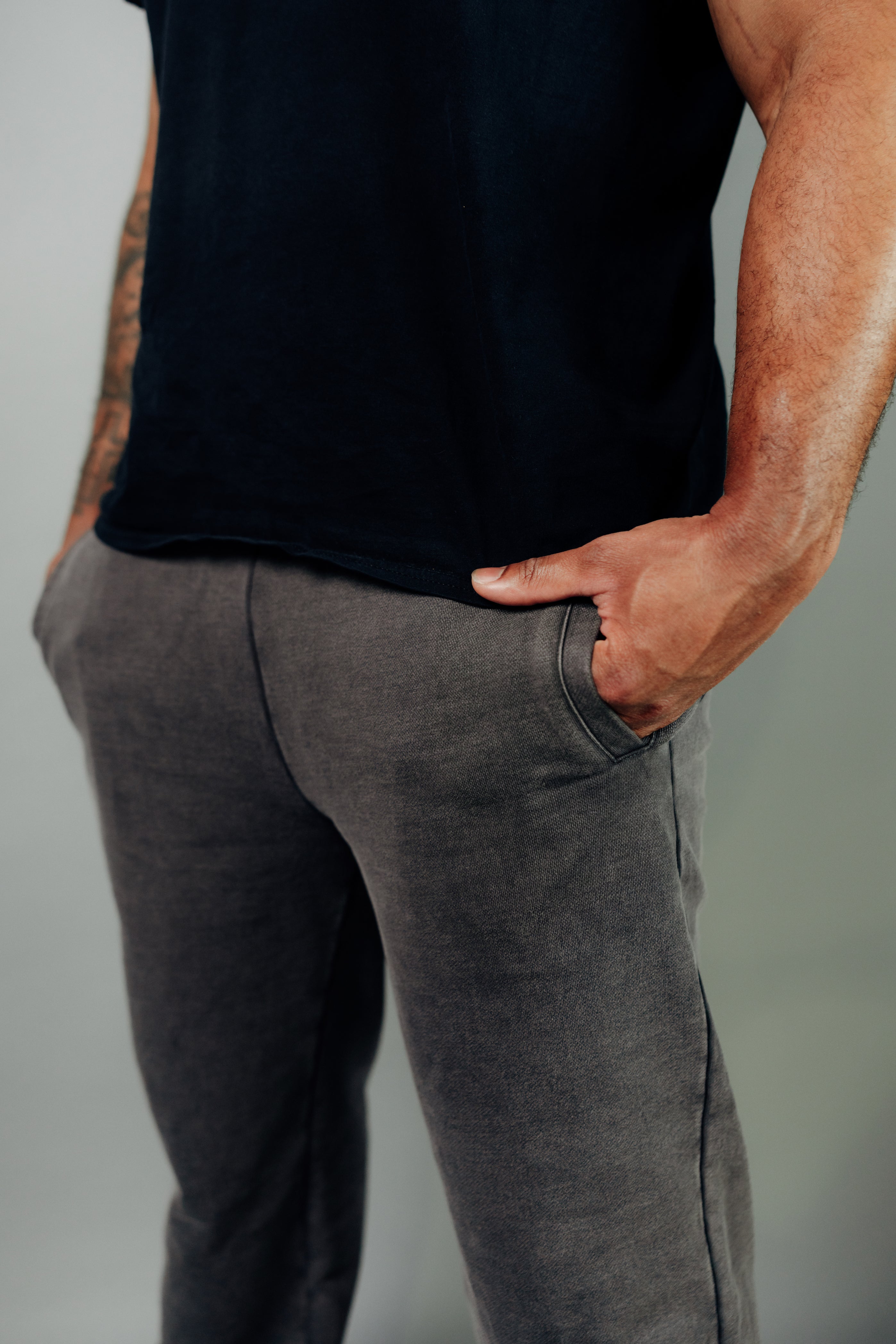 Grey Acid Wash Sweatpants