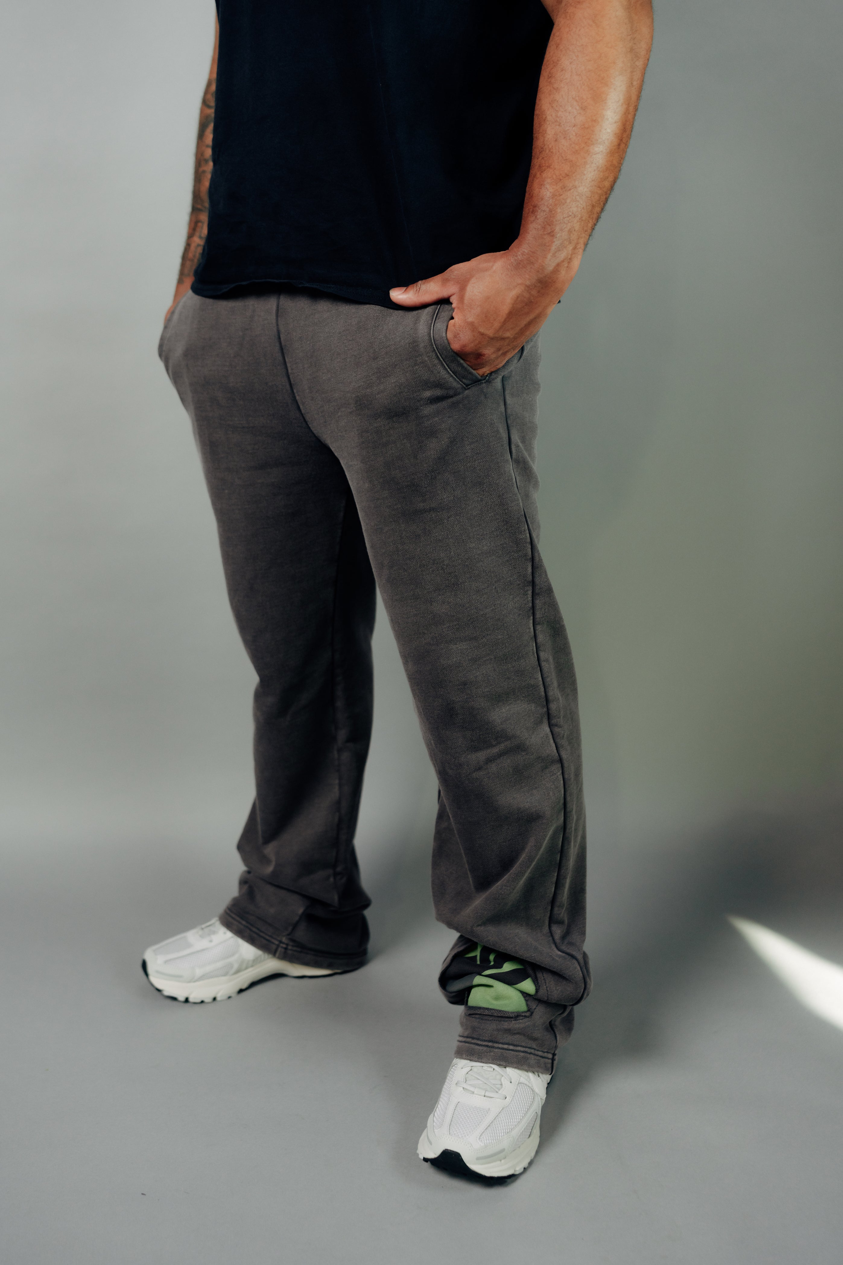 Grey Acid Wash Sweatpants