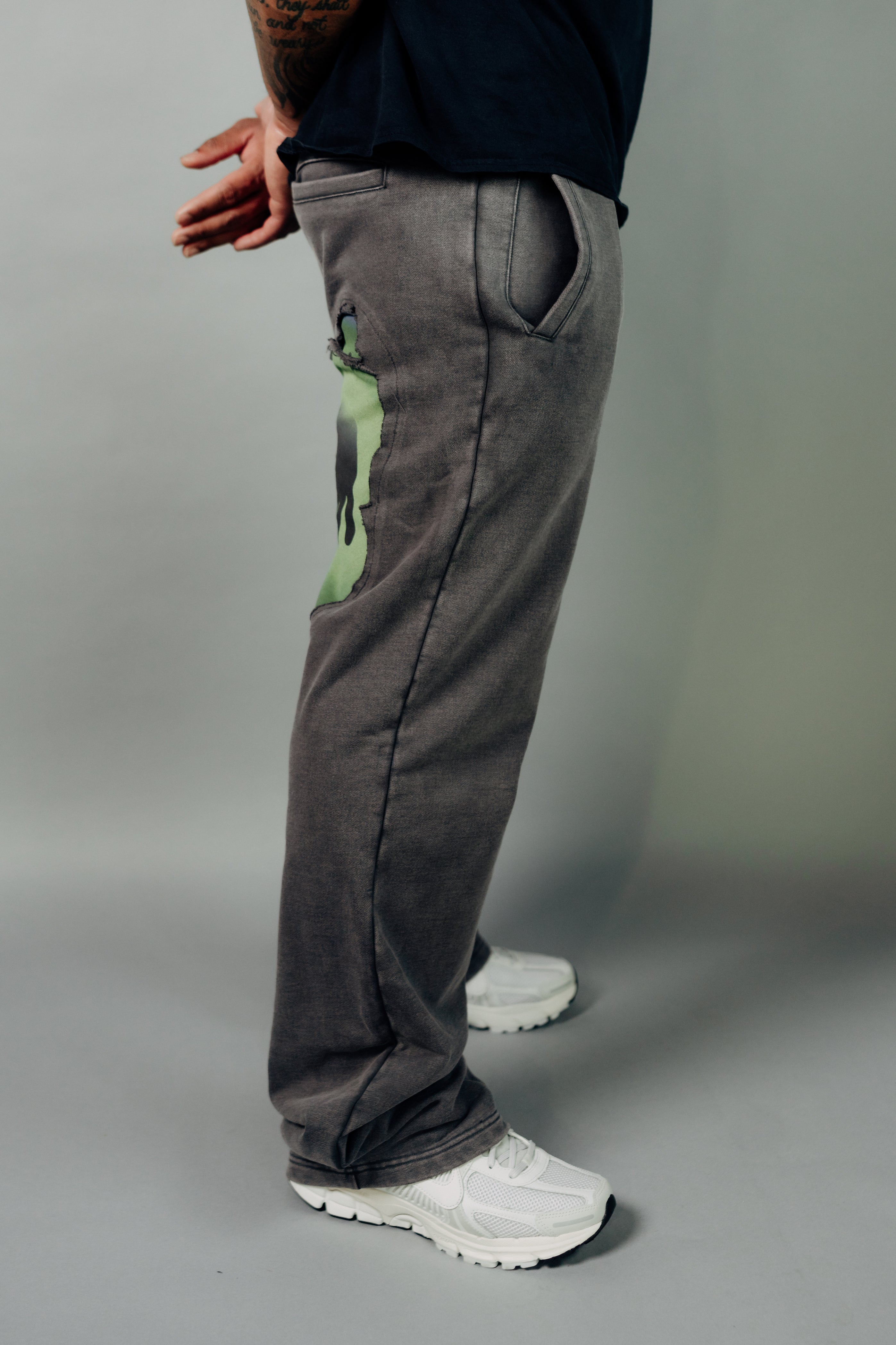 Grey Acid Wash Sweatpants