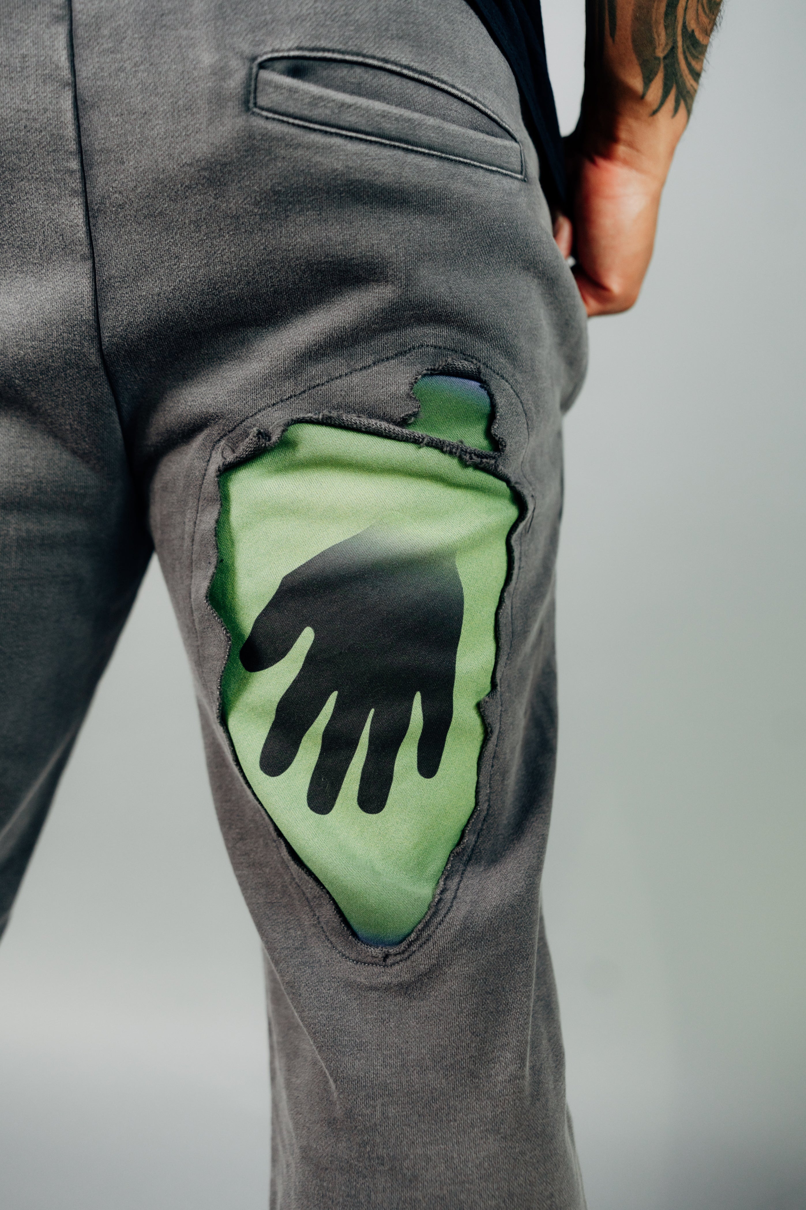 Grey Acid Wash Sweatpants